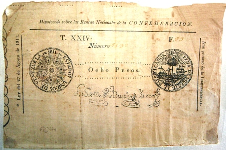 Papel moneda 8 pesos 1811