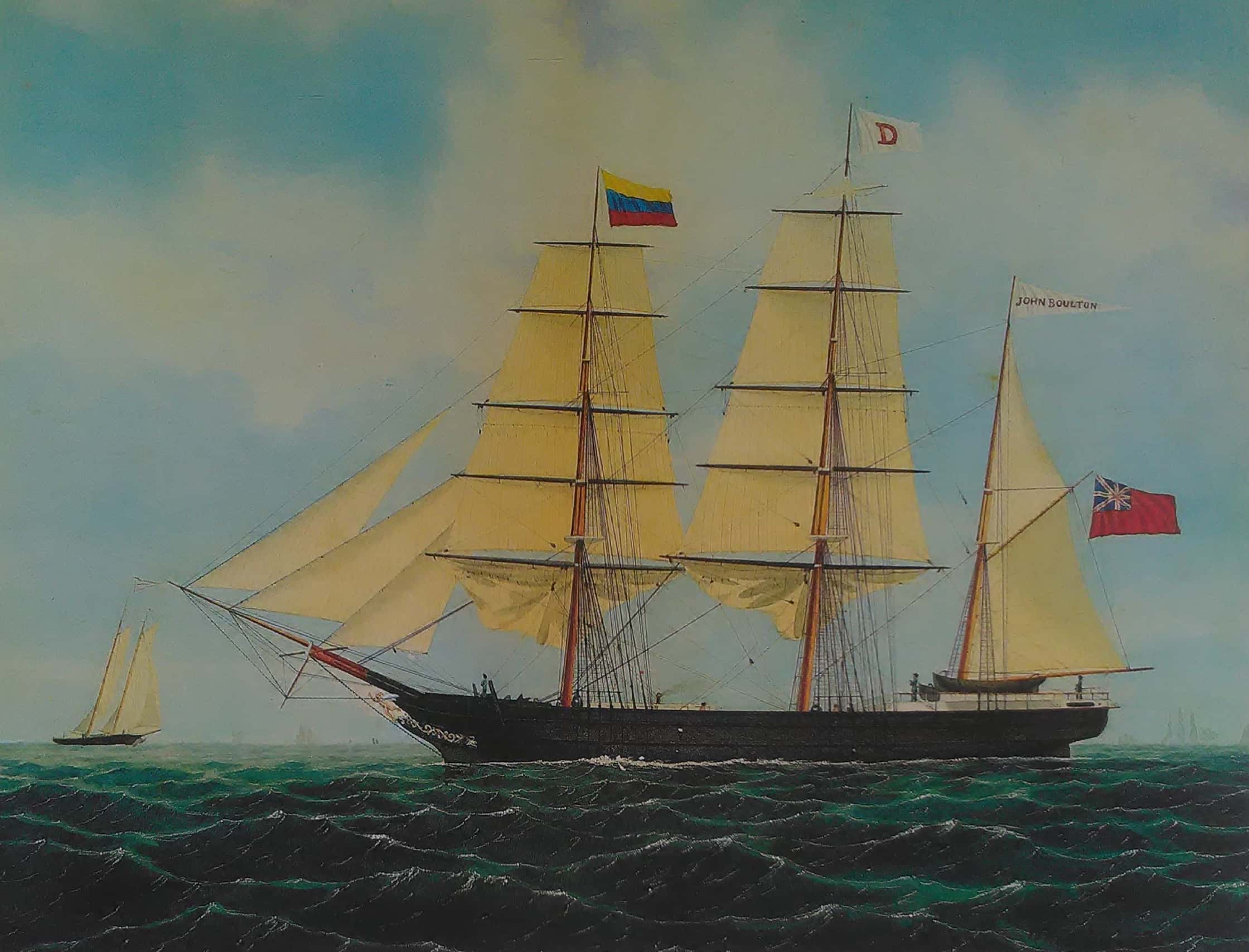 Barca John Boulton. Ss John Boulton. W. A. K. Martin. 1865.