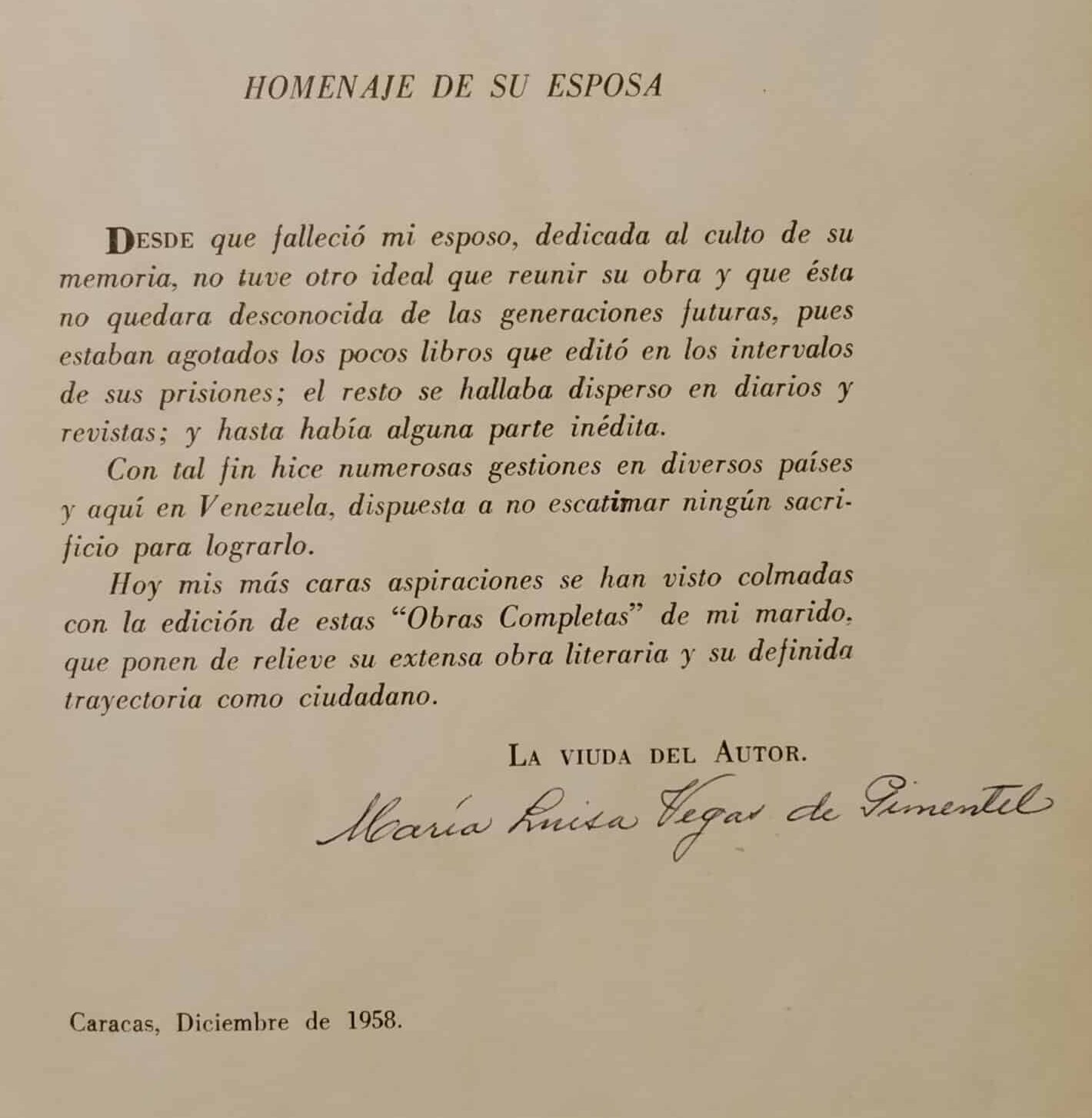 Obras completas de Francisco Pimentel, (Homenaje de su Esposa María Luisa de Vegas Pimentel)